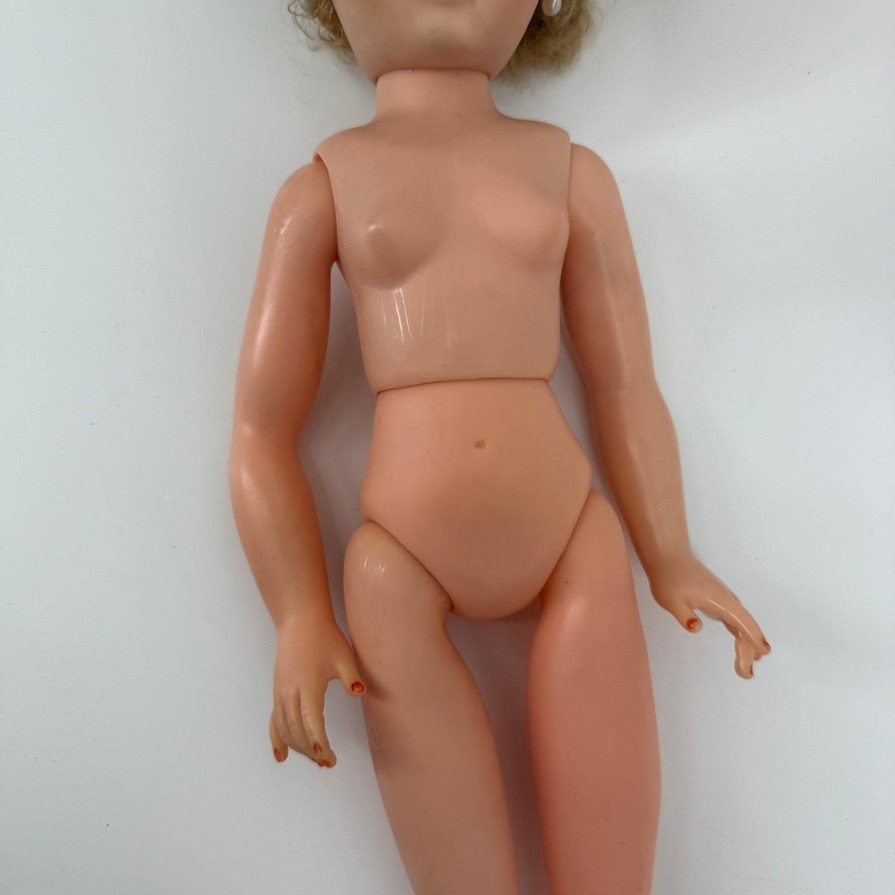 Vintage 1950s Uneeda 20" Fashion Doll 14R-1 Sleep Eyes Blonde Hair Pierced Ears - Picture 15 of 16